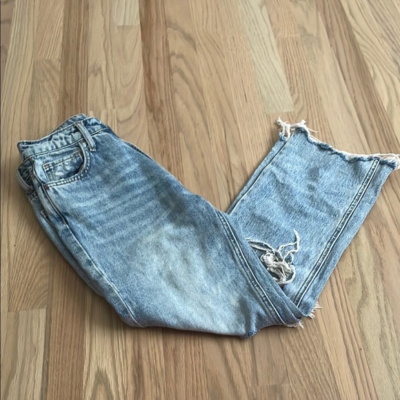 Vervet Women’s Blue Flare Wide Leg Jeans with Distressed Details Size 25 - Picture 1 of 9